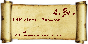 Lőrinczi Zsombor névjegykártya